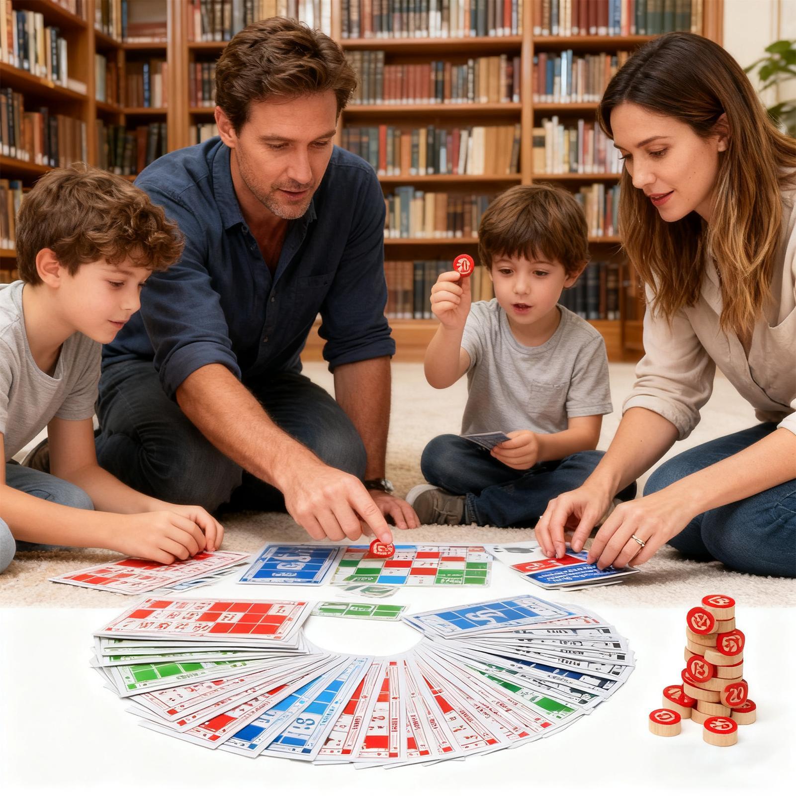 Party Games Large Groups - ชุดบิงโก ของเล่นไม้โบราณสุดสนุก การ์ดพิมพ์ขนาดใหญ่ เกมจับคู่หมากรุก สำหรับเด็ก ครอบครัว