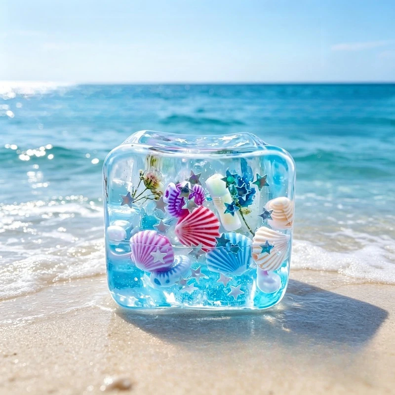 Party Games Game - ของเล่นบีบคลายเครียดรูปเปลือกหอยแบบฝังในตัว ยี่ห้อ Ocean Style บีบแล้วคืนตัวช้า ของเล่นสัมผัสเนื้อมอจิ