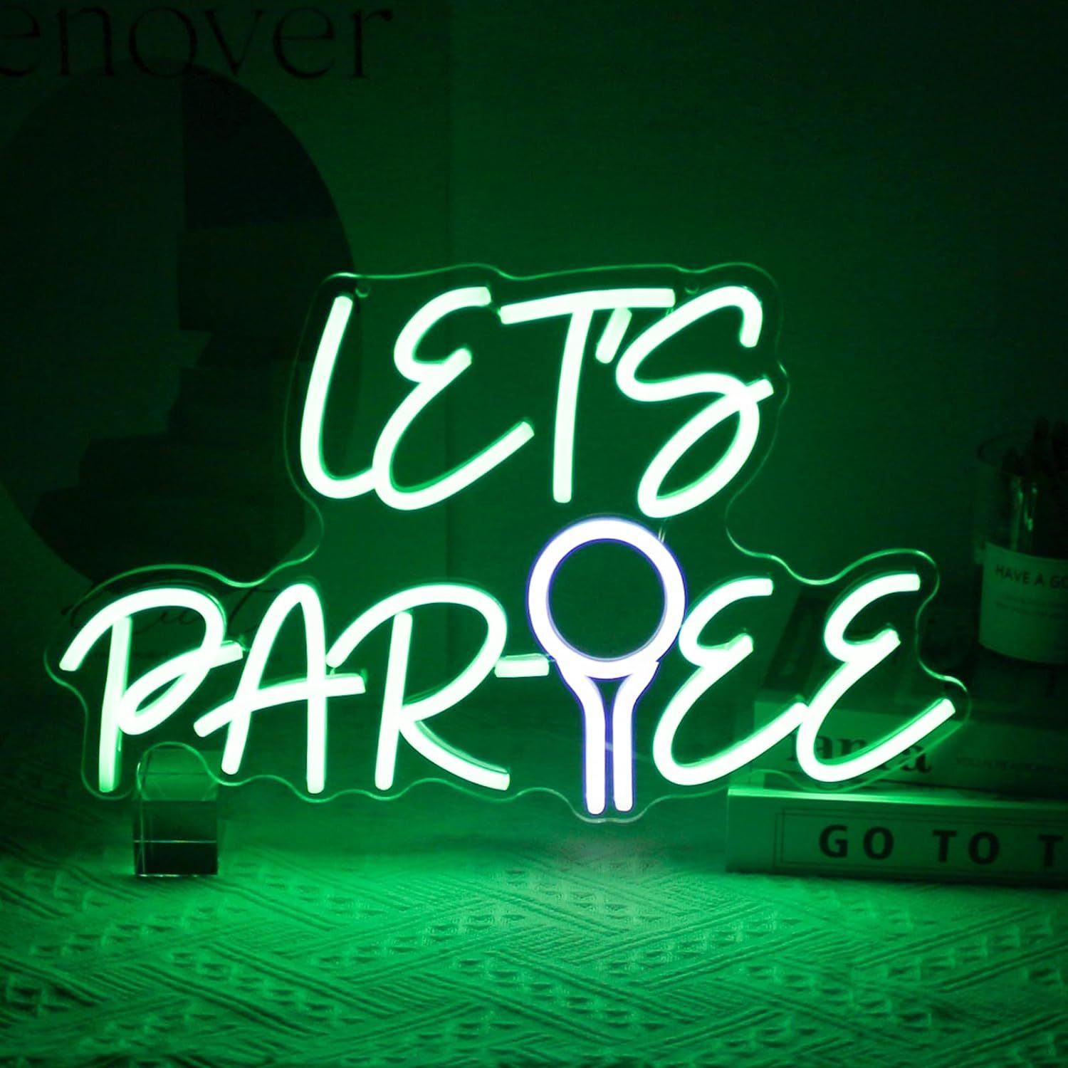 Party Games Golf - ป้ายไฟ LED Lets Par Tee สีเขียว