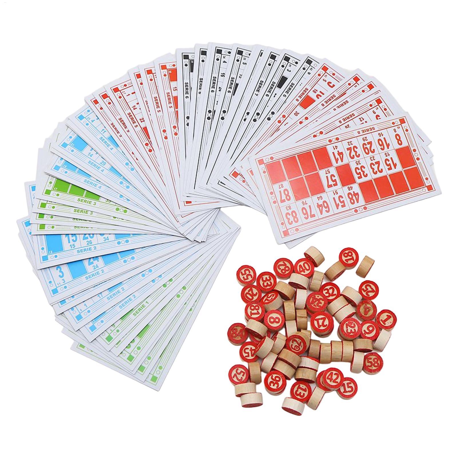 Party Games Large Groups - ชุดเกมบิงโกไม้สไตล์วินเทจ พร้อมการ์ดพิมพ์ขนาดใหญ่ กิจกรรมสนุกๆ สำหรับครอบครัว งานปาร์ตี้ ห้องเรียน