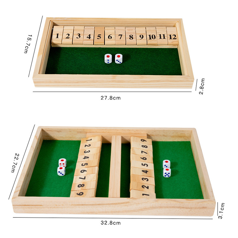 Party Games Adults Drinking - เกมกระดานลูกเต๋าคำนวณตัวเลข 9/12 ชุดเกมกระดาน Shut The Box