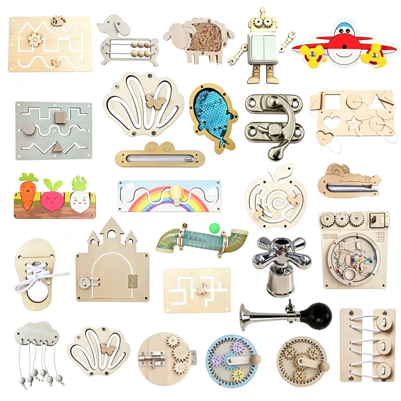 Party Games Kids Indoor - บอร์ดสำหรับเด็กเครื่องประดับ DIY สำหรับกิจกรรมของเด็กทารกทักษะการเคลื่อนไหวที่ดีการเรียนรู้เกมมอนเตสซอรี่ของเล่นฝึกประสาทสัมผัสบอร์ดธุรกิจเพื่อการศึกษาปฐมวัย