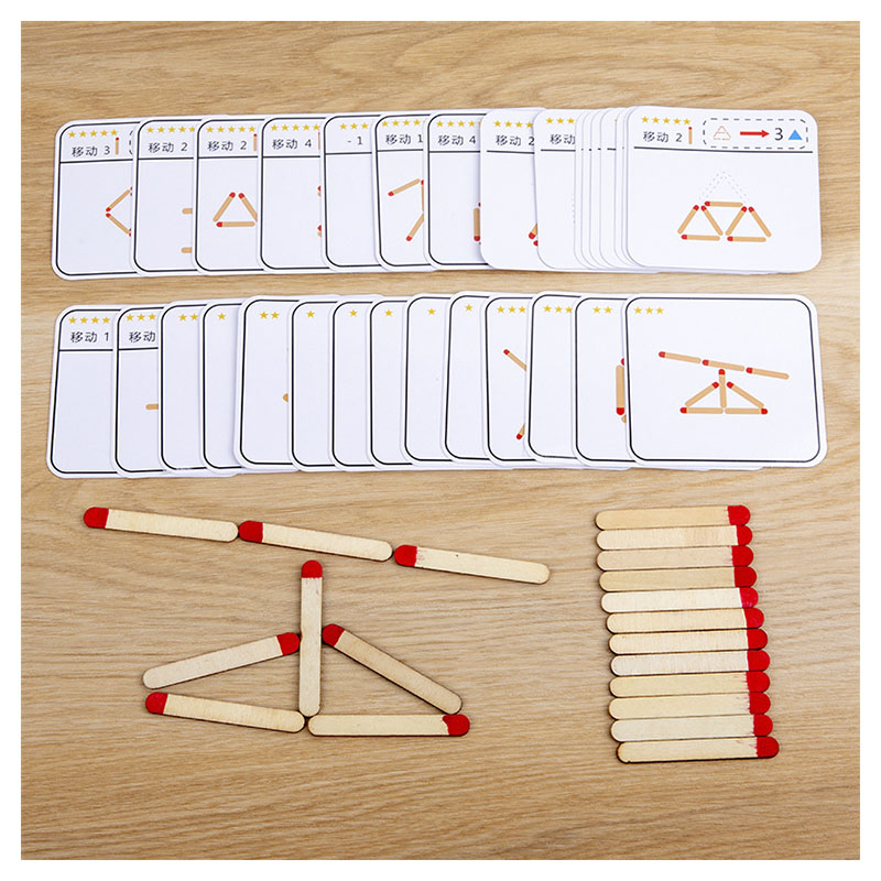 Party Games Kids Indoor - Montessori จับคู่ปริศนาเกมของเล่นไม้ DIY คณิตศาสตร์เรขาคณิตเกมกระดาน Logic Thinking
