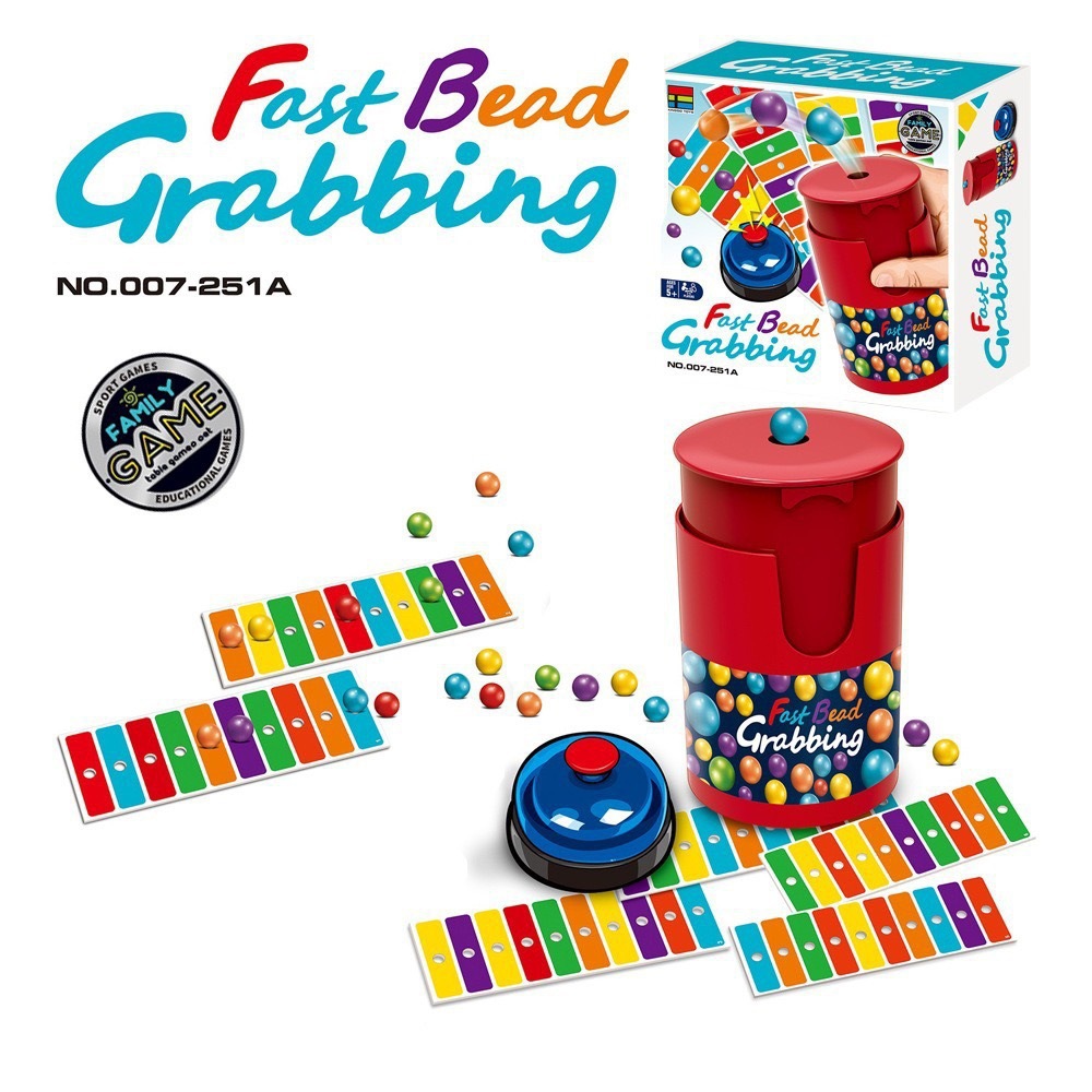 Party Games Kids Indoor - เกมกระดานจับลูกปัดเร็วสำหรับผู้เล่นสองคน พร้อมกระดิ่งสุดตื่นเต้น เกมวางแผนการจับคู่ที่สนุกสนาน เหมาะสำหรับการเล่นแบบโต้ตอบระหว่างเด็กและผู้ใหญ่