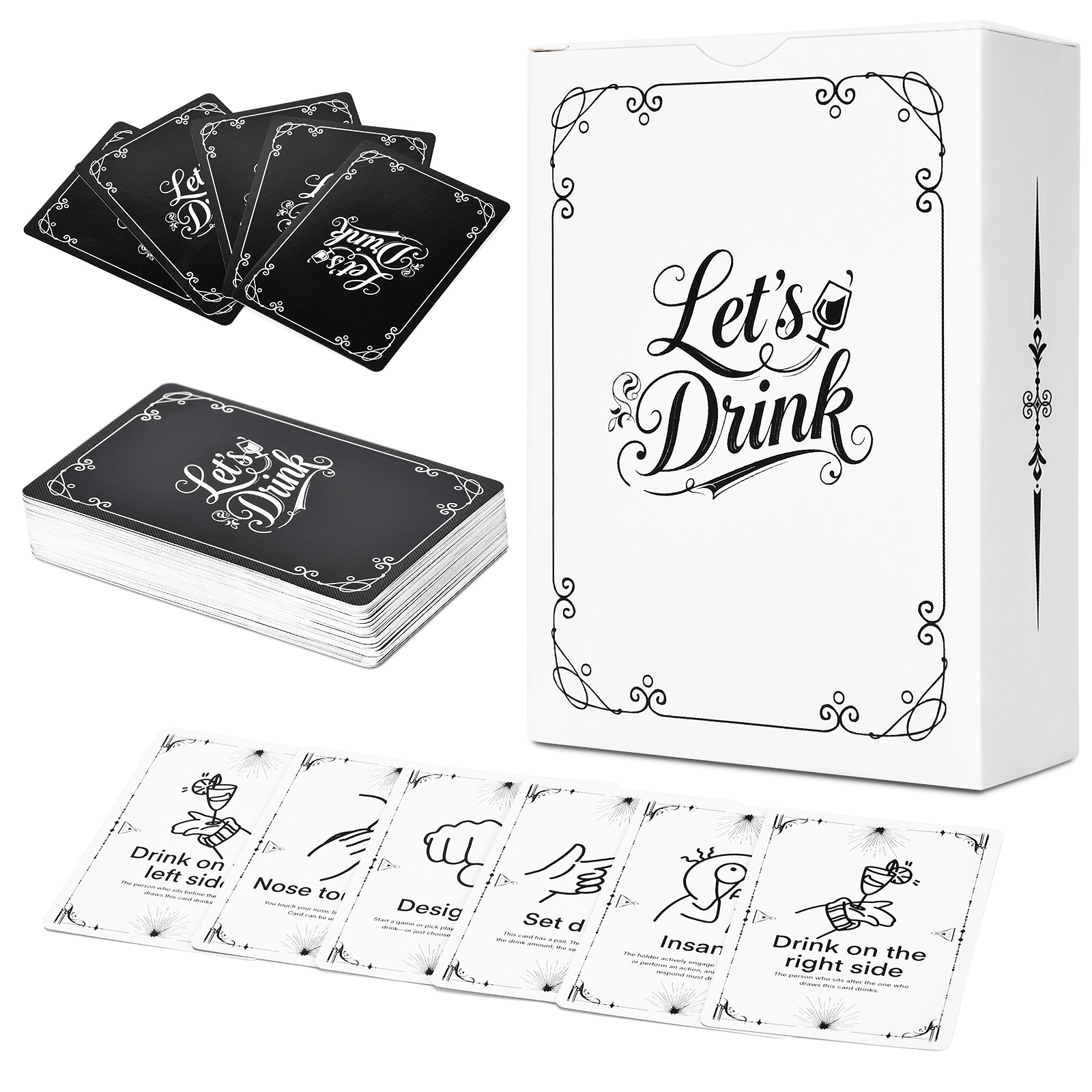 Party Games Adults Drinking - การ์ดเกมดื่มสำหรับผู้ใหญ่ – การ์ดท้าทายปาร์ตี้สุดฮา 52 ใบ สำหรับเกมดื่ม,