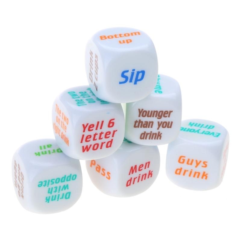 6 ชิ้น 25 มิลลิเมตรไวน์ Dices  - Party Games Adults Drinking บทวิจารณ์และราคา