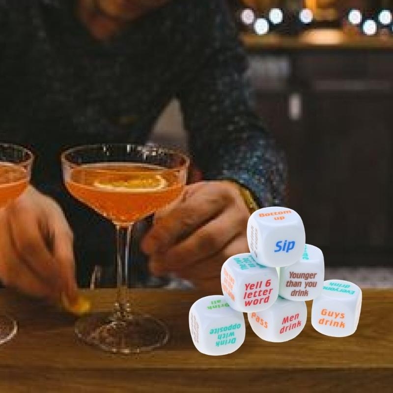 6 ชิ้น 25 มิลลิเมตรไวน์ Dices  - Party Games Adults Drinking บทวิจารณ์และราคา