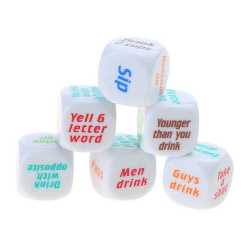 6 ชิ้น 25 มิลลิเมตรไวน์ Dices  - Party Games Adults Drinking บทวิจารณ์และราคา